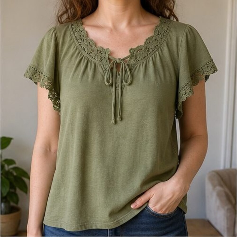 Olive Button Blouse - Picture 2 of 6